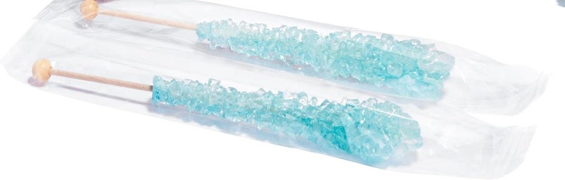 Candy Envy Light Blue Rock Candy Sugar Sticks - Cotton Candy Flavor - Image 3